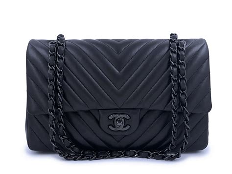 chanel 2.55 lambskin chevron so black|Chanel 2.55 Reissue 227 Lamb So Black .